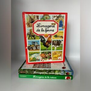 FRENCH 3 Books L’Imagerie by Fleurus: de la Ferme, des Petites Bêtes, la Nature